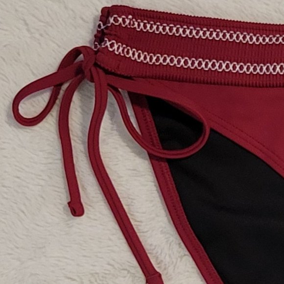 NWT-VENUS SWIMWEAR WOMENS MAROON  BIKINI BOTTOM WITH TIE SIDES-NWT-MUST HAVE - Picture 2 of 8